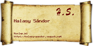 Halasy Sándor névjegykártya