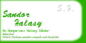 sandor halasy business card