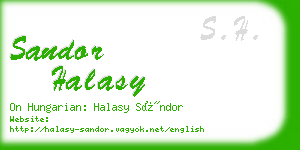sandor halasy business card